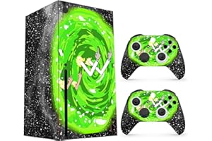 HK STUDIO Skin Sticker Compatible with XBX Series X Cover - Funny Portal, 2 Controller Skins & Console Skin - No Bubble, Full Protection, Removable