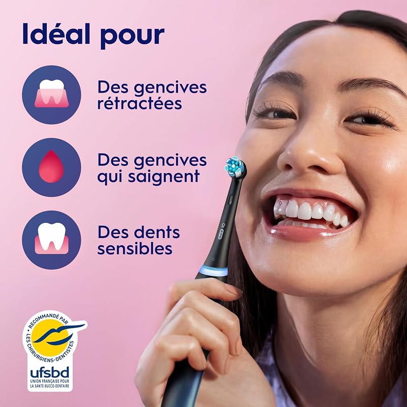 Brosses à Dents Electriques iO 3 Duo, 2 Brossettes, Noire et Rose