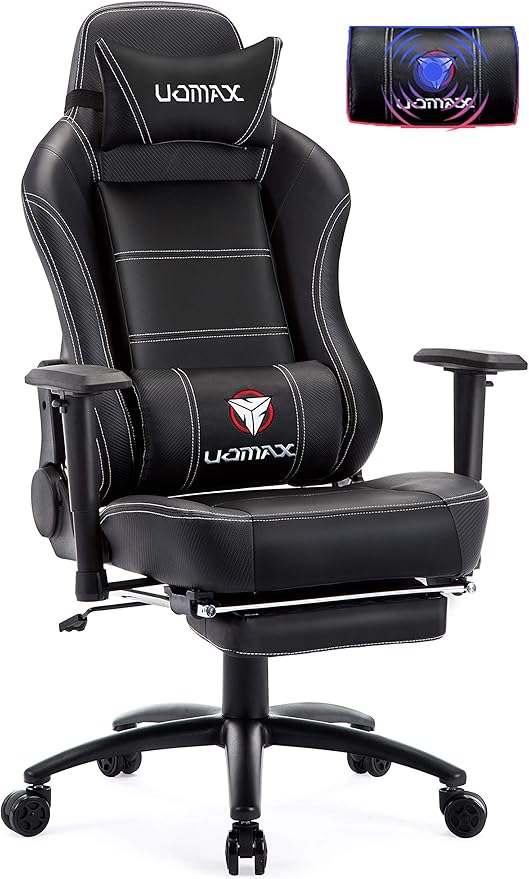 Sedia Da Gaming Ferghana Ergonomica - Con Poggiapiedi, Poggiatesta, Regolabile, Pelle PU, Blu, Fino 150 Kg - Foto 3
