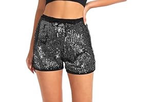 YUJI ITADORI Women's Sequins Shorts High Waist Elastic Glitter Party Shorts Sexy Fashion Hot Pants XS-XXL