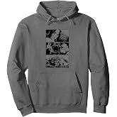 Attack on Titan Season 3 Stacked Scenes Black and White Pullover Hoodie
