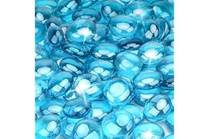 Stanbroil 10-Pound Fire Glass Beads - 1/2 inch Luster Fire Glass Drops for Fireplace Fire Pit | Gas Log Sets | Landscaping | Fish Tank, Caribbean Blue Luster