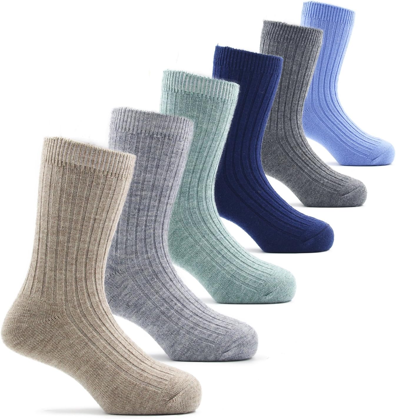 Boys Wool Socks Kids Crew Seamless Winter Warm Thermal Socks 6 Pack