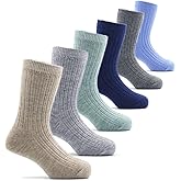 HowJoJo Girls Wool Socks Kids Crew Seamless Winter Warm Thermal Socks 6 Pack