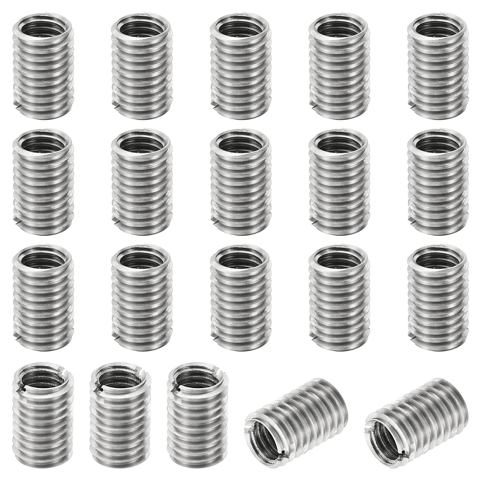 PATIKIL Thread Adapters Sleeve Reducing Nut, 20 Pcs M10x1.5 Male to M8x1.25 Female Repairing Insert Nut Screw Reducer Stainless Steel Fastener 15mm
