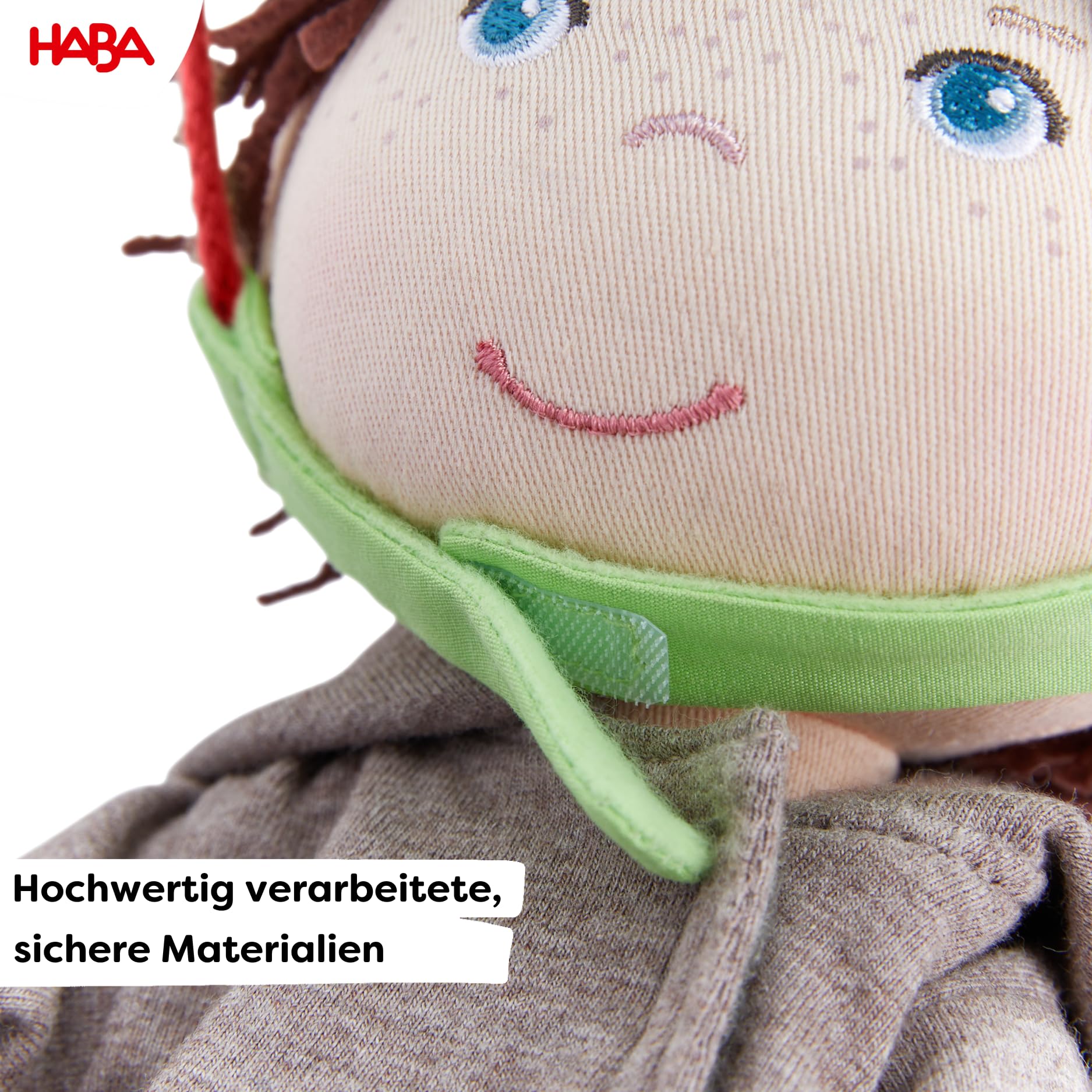 HABA Laufrad-Set Lian – Holz-Laufrad mit Puppe Lian, Fahrradhelm und Fahrradkorb – Fahrrad mit Doppelrad für sicheren Stand – 2011905001 5