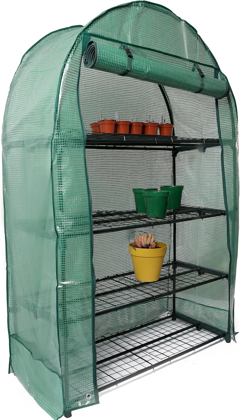 DIVCHI 4 Tier Greenhouse with Frame and Cover Outdoor Patio Garden