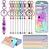 YUESEK 30/60/120 Pcs Beadable Keychain Bars Bulk Blank Creative Cute Keychains Bar for Beads Purse Keychains for Women Man