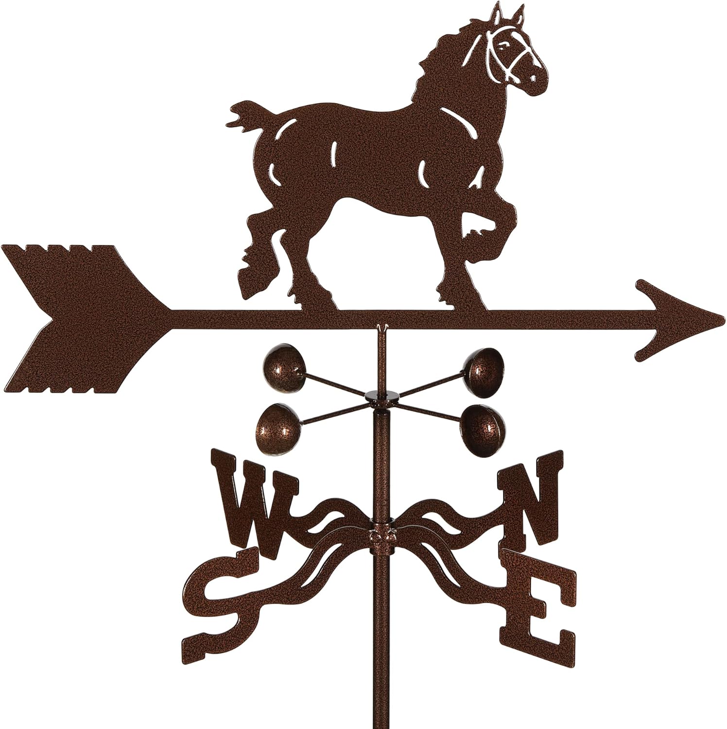 Weathervanes - EZ Vane Steel Draft Horse Weathervane 21” Height, Includes Metal 4-Sided Mount, Wind Cups & Brackets | Hand-Crafted and Family-Owned, Made in The USA with Triple Powder Coating, Limited