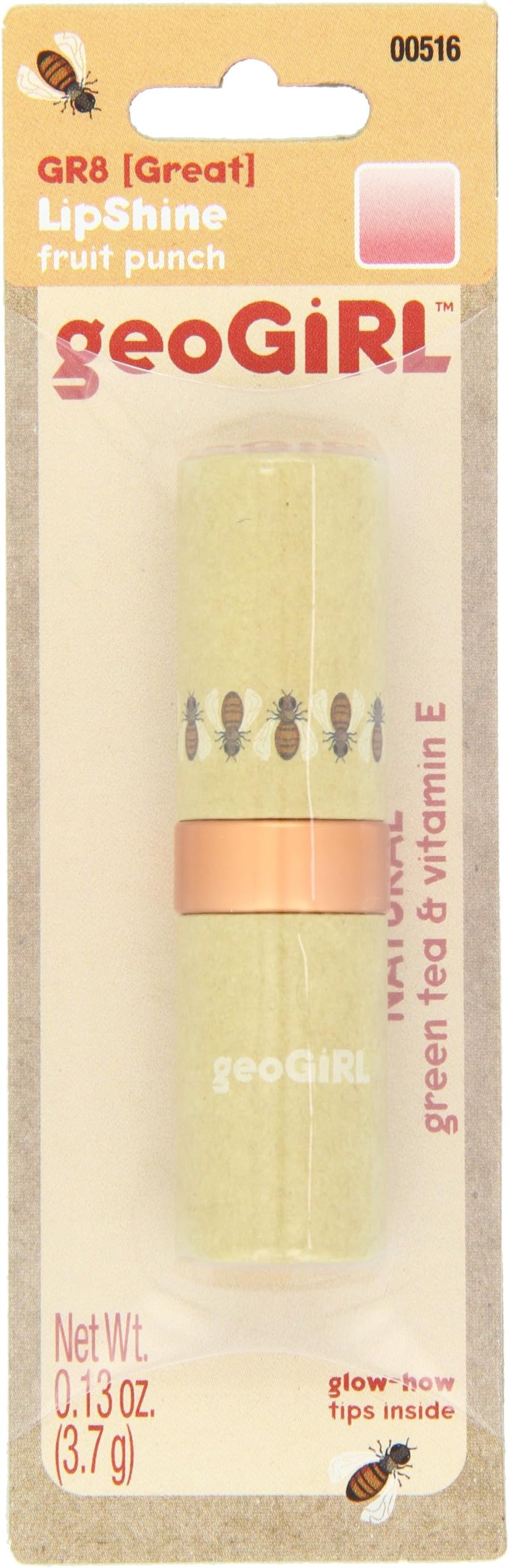 geo GiRL GR8 (Great) Lip Shine, Fruit Punch (Pack of 2)