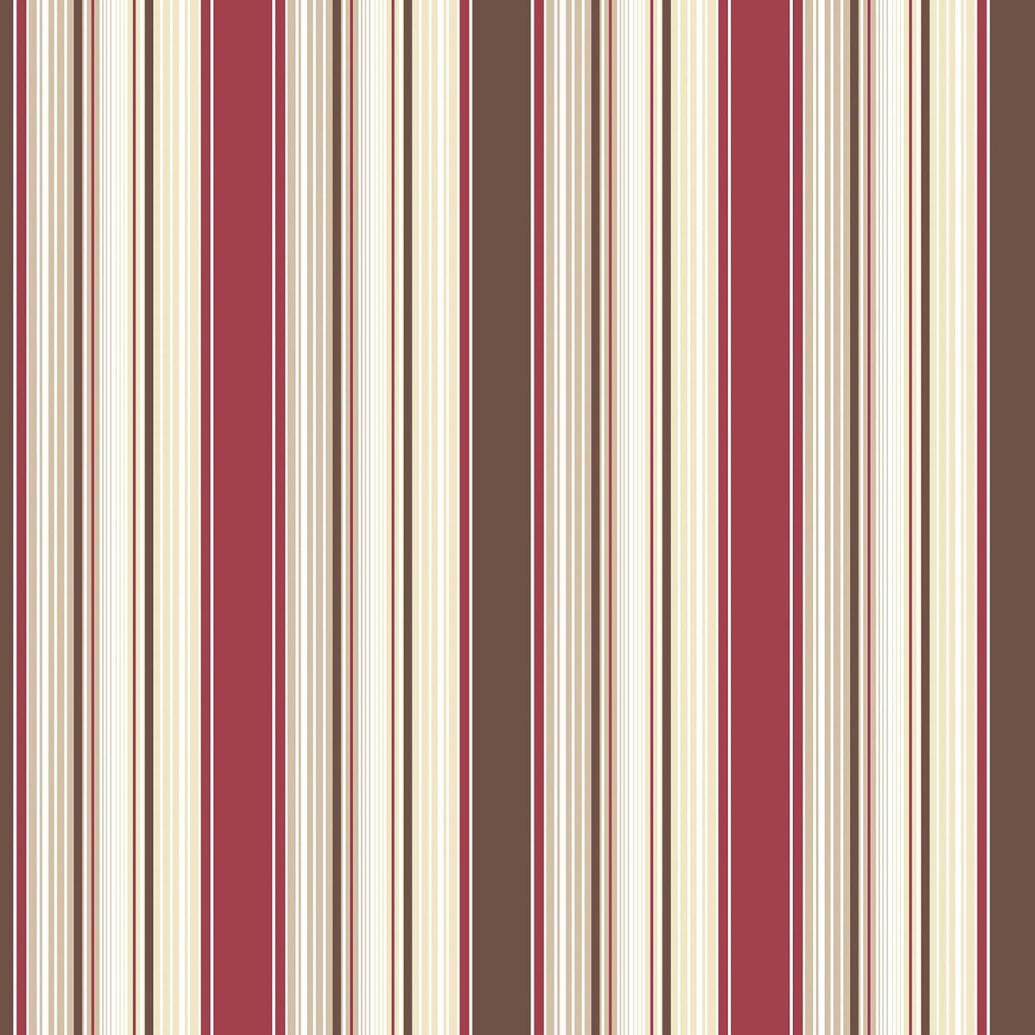 Galerie G67529 Smart Stripes 2, Multi Width Stripes Design Wallpaper, Red/Beige, 10m x 53cm