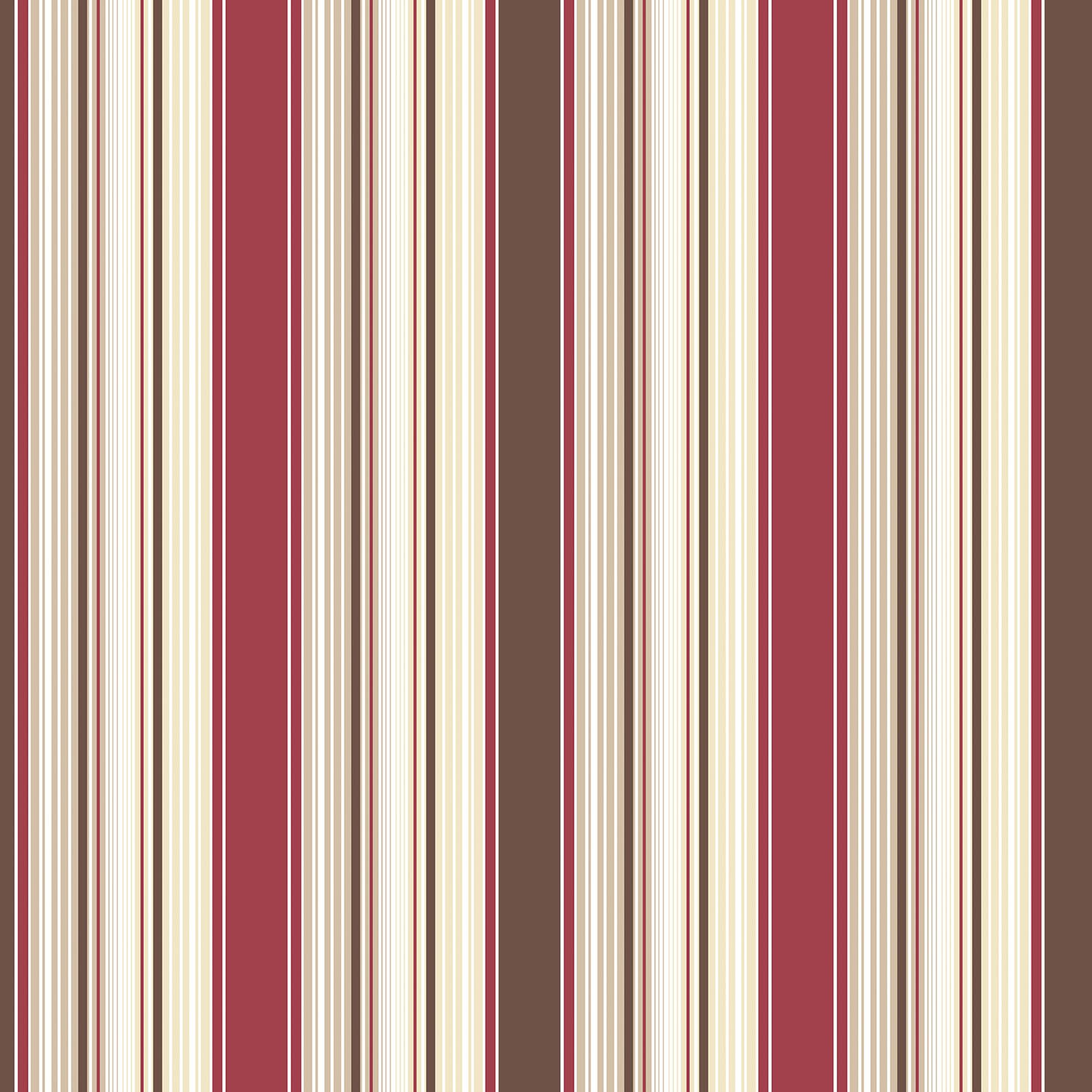 Galerie G67529 Smart Stripes 2, Multi Width Stripes Design Wallpaper, Red/Beige, 10m x 53cm