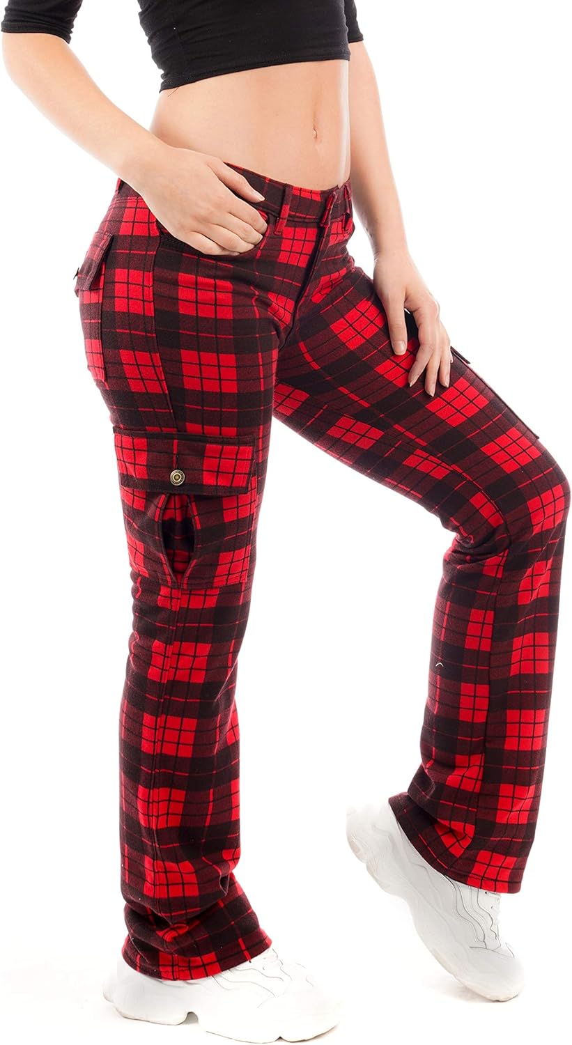 red combat trousers