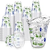 Qinyoung 50 Pcs Masters Golf Ball Party Supplies Bulk Clear Plastic Cups 12oz Disposable Let's Par-tee for Home Sports Golf Themed Birthday Bachelor Party Supplies Favors (Blue)