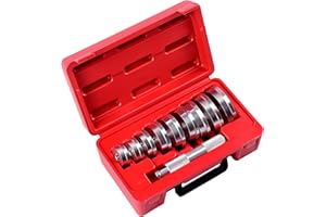 ACZCR 10pcs Bearing Race and Seal Bushing Driver Install Set Universal Aluminum Bush Drive Seal Kit for Automotive Wheel Bearings 9 Discs Collar Axle Housing with Carrying Case