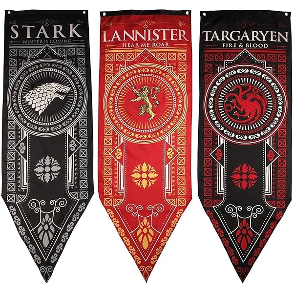Game Of Thrones House Banner 3pk House Stark Targaryen Lannister