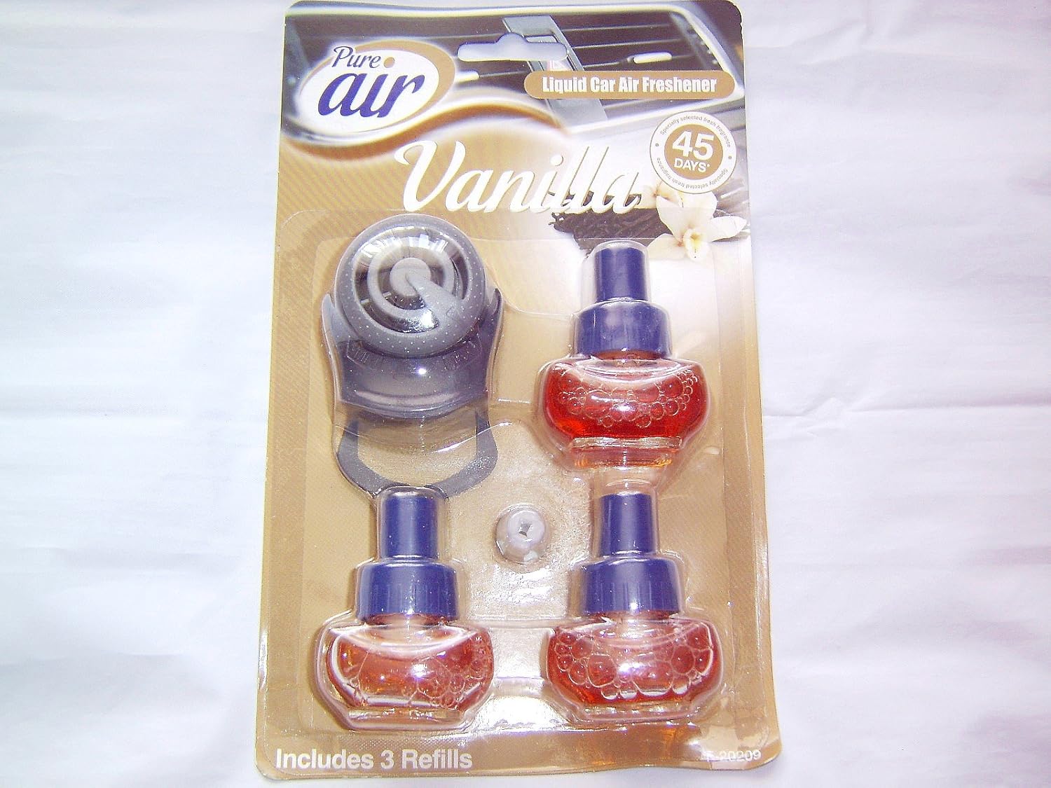 PURE AIR LIQUID CAR AIR FRESHENER VANILLA FRAGRANCE + 3 REFILL
