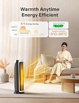Pelonis 2 in 1 Electric Space Heater 2000W with Remote Oscillation 75° view 3