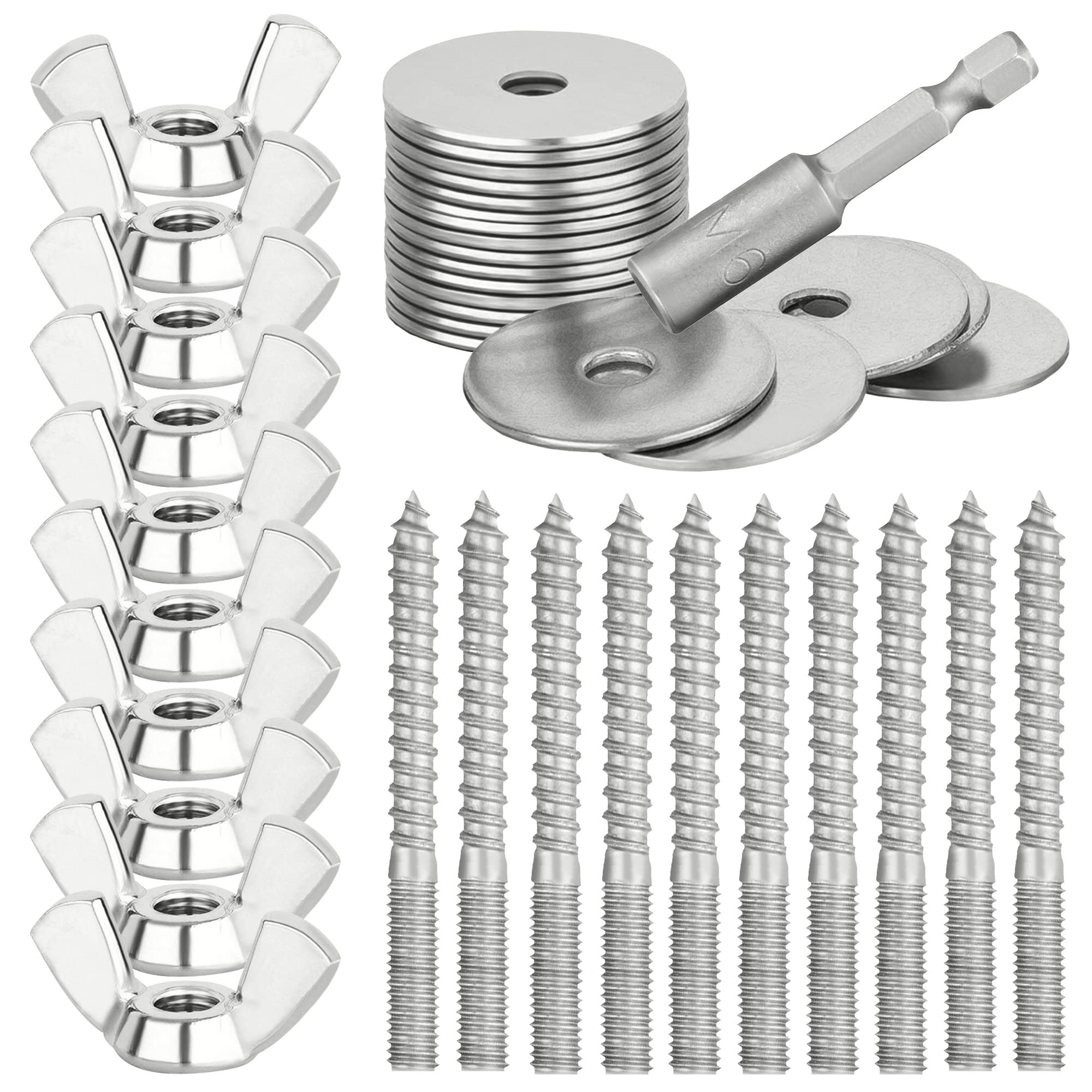 Stainless Steel Perch/Stand Self-Assembly Kit for Birds, Cage (Grating) Mounted Suitable for bird cages and aviaries (40 pieces) by Kork-Deko (special insertion tool)