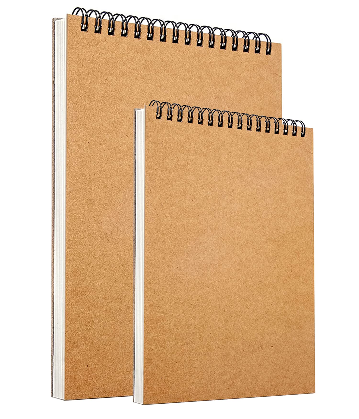 2Pack A5 A4 Sketch Books Hard Back Cover A4 A5 Spiral Bound Hardback Sketch Pad 160gsm Recycled Cartridge Paper, 2Pack