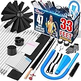 Sealegend 47-Pieces 33-Feet Dryer Vent Cleaner Kit, Dryer Cleaning Tools, Include Omnidirectional Blue Dryer Lint Vacuum Attachment, Dryer Vent Brush, Universal Vacuum & Dryer Adapters
