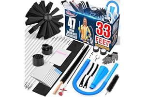 Sealegend 47-Piece Dryer Vent Cleaning Kit Omnidirectional Cleaner Include 33 Feet Dryer Vent Brush Blue Dryer Vacuum Attachm
