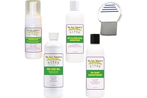 MY HAIR HELPERS NATURAL LICE REMOVAL My Hair Helpers Complete Family Head Lice Treatment Kit includes Nit Comb, Works for 2-4 Kids