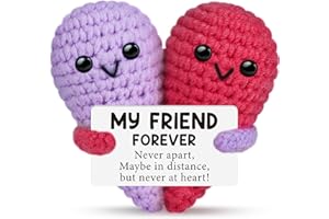 GWHYGIFTS Funny Crochet Heart Gifts for My Forever Best Friend,Birthday Friendship Gifts for Women,Christmas White Elephant Goodbye Farewell Present for Friends Corworkers Bestie BFF,Handmade Stuff Desk Decor