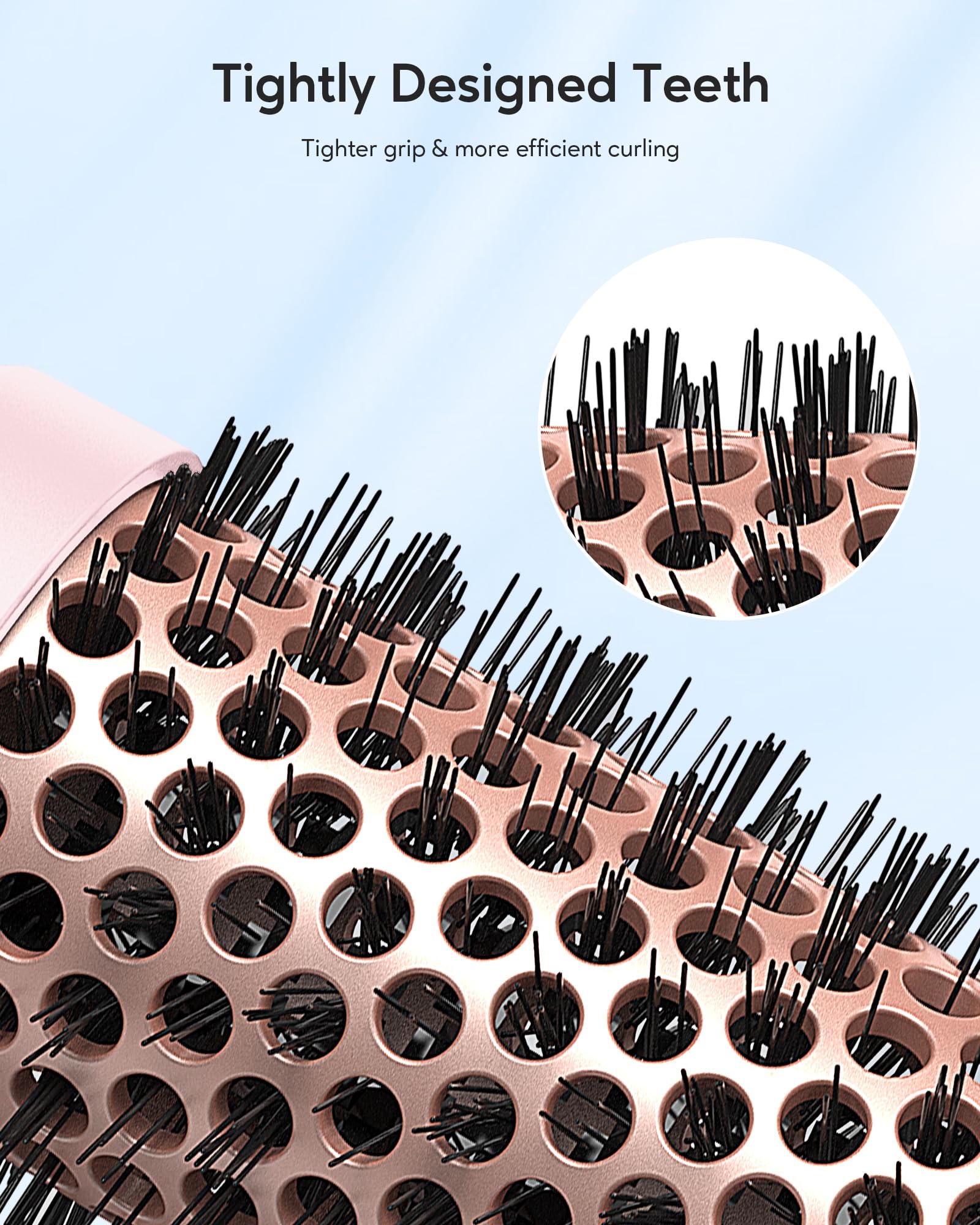 wavytalk Thermal Brush, Blowout Express 1.5 Inch Negative Ion Thermal Round Brush Creates Blowout Look Makes Hair Shinier & Smoother, Dual Voltage, Easy to Use (Pink)