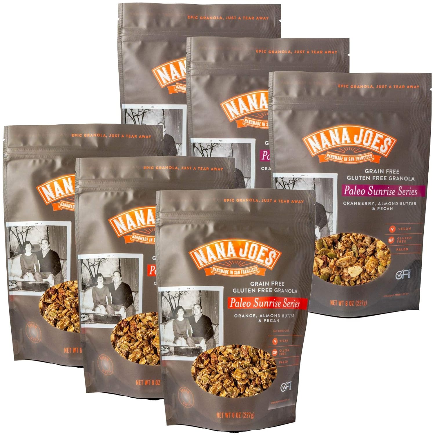 Nana Joes Paleo Sunrise Series Breakfast Granola | Cranberry & Orange | Made With Almond Butter & Superfoods | Gluten-Free, Organic, Grain-Free, Healthy, Handmade Granola