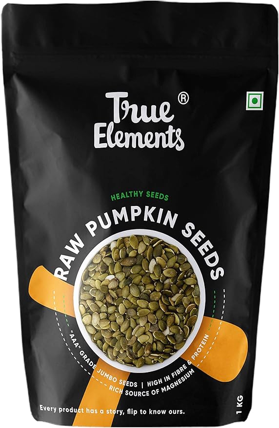 True Elements Pumpkin Seeds 1kg Premium Quality Jumbo Raw Pumpkin