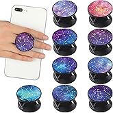 Honoson 9 Pieces Cell Phone Grip Holder Collapsible Holder Colorful Self-Adhesive Finger Ring Sublimation for Smartphone and Tablets(Constellation Style)