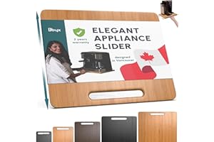 Ibyx Elegant Sliding Tray for your Coffee Maker & Heavy Kitchen Appliances - Patent Pending - Sturdy, Slides Easily from under the Cabinet - Rolling Appliance Tray for Countertop with Wheels 13"X10.5"