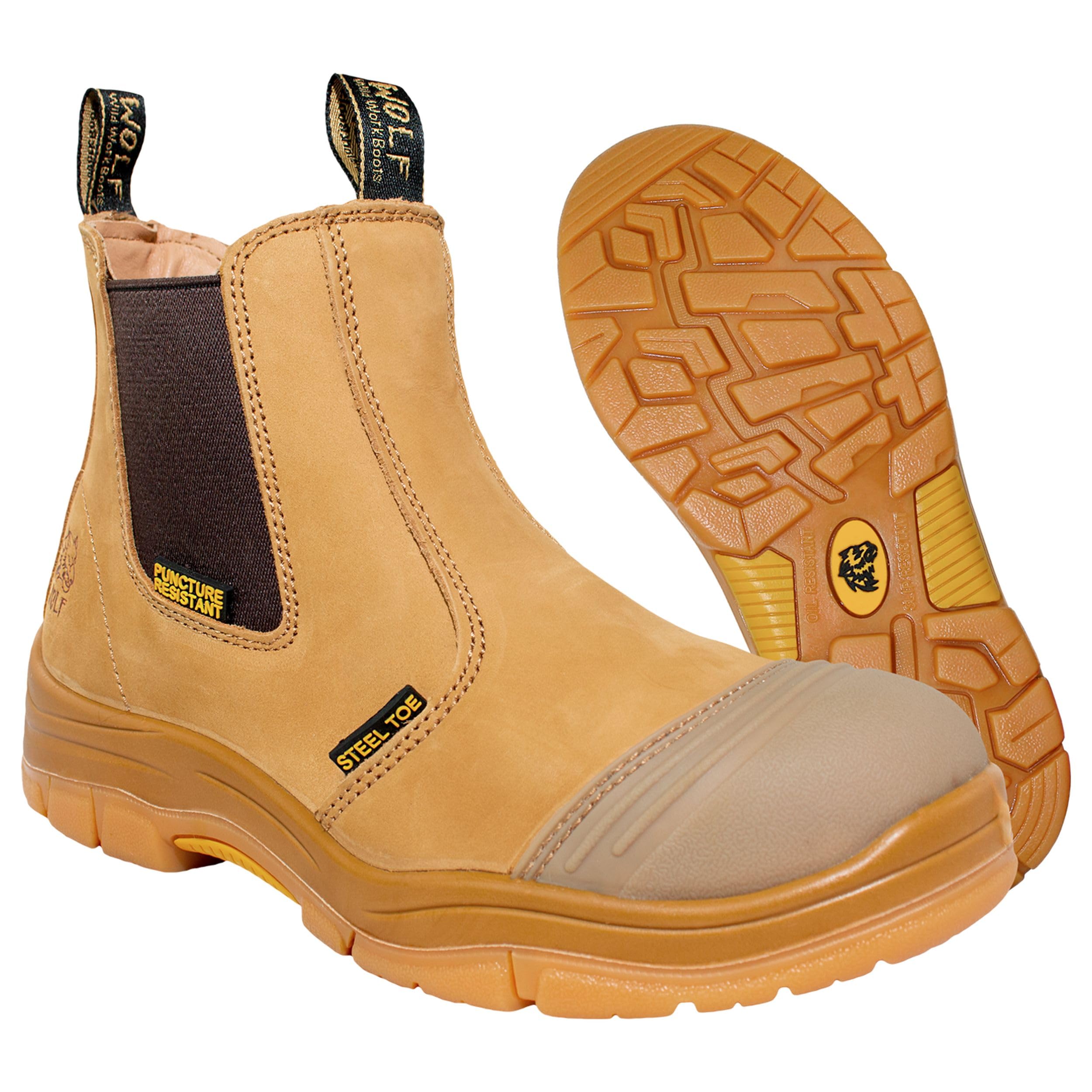 Photo 1 of WOLF Work Boot | 100% Genuine Upper Leather | Oil, Slip, Impact, Puncture Resistant | Electrical Hazards | Non-Slip Rubber Sole