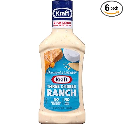 Kraft Three Cheese Ranch Dressing 16 Oz Bottles Pack Of 6