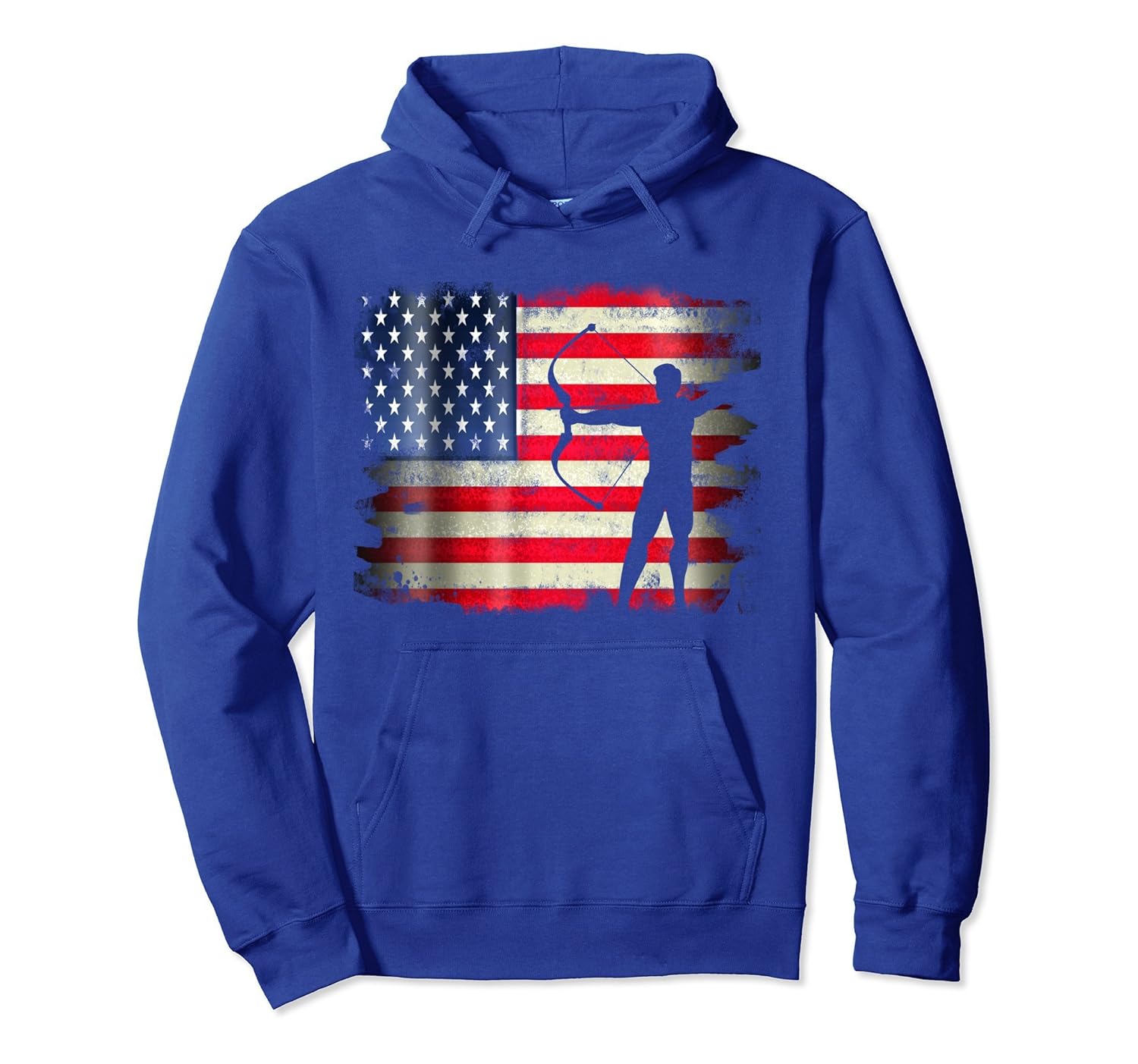 USA Vintage American Flag Funny Archer Archery Hoodie-ANZ