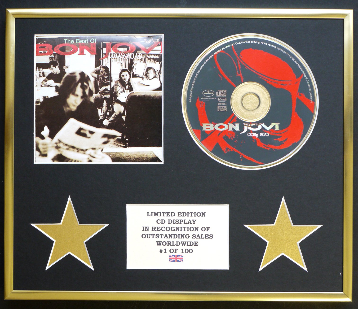 BON JOVI/CD DISPLAY/LIMITED EDITION/COA/CROSSROADS