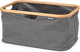 Brabantia 40L Foldable Laundry Basket Pepper Black Water Resistant Bamboo Rim view 2