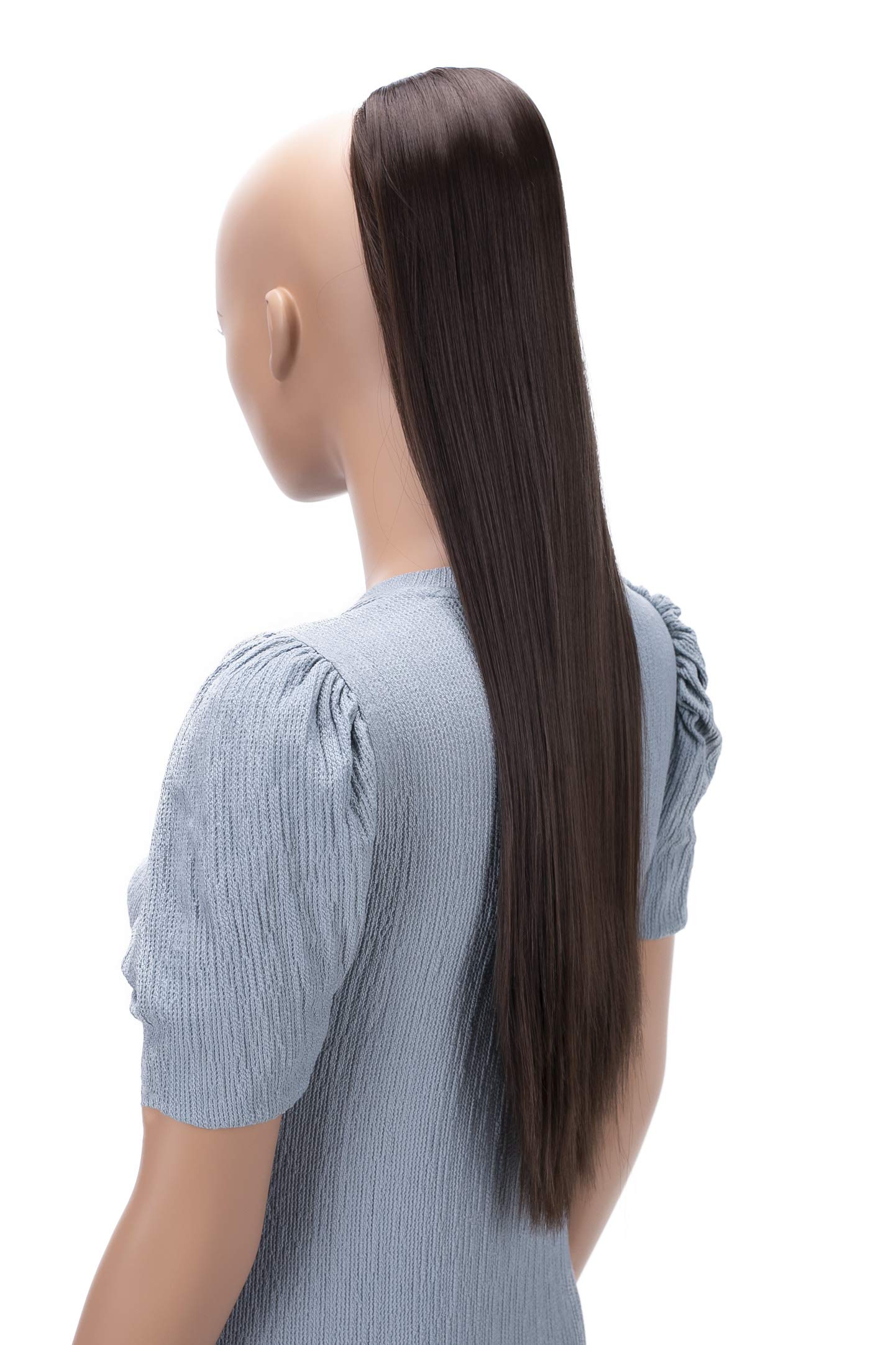 CAISHA 26" Hairpiece Ponytail Long Hair Extension Drawstring Straight Brown PH618