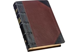 KJV Holy Bible, Giant Print Full-size Premium Full Grain Leather Red Letter Edition - Thumb Index & Ribbon Marker, King James Version, Espresso/Saddle Tan (KJV Full Size GP Editions)