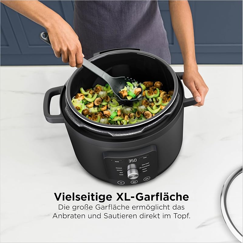 HyperHeat 9-in-1 Schnellkochtopf & Reiskocher, 6 L, Schwarz