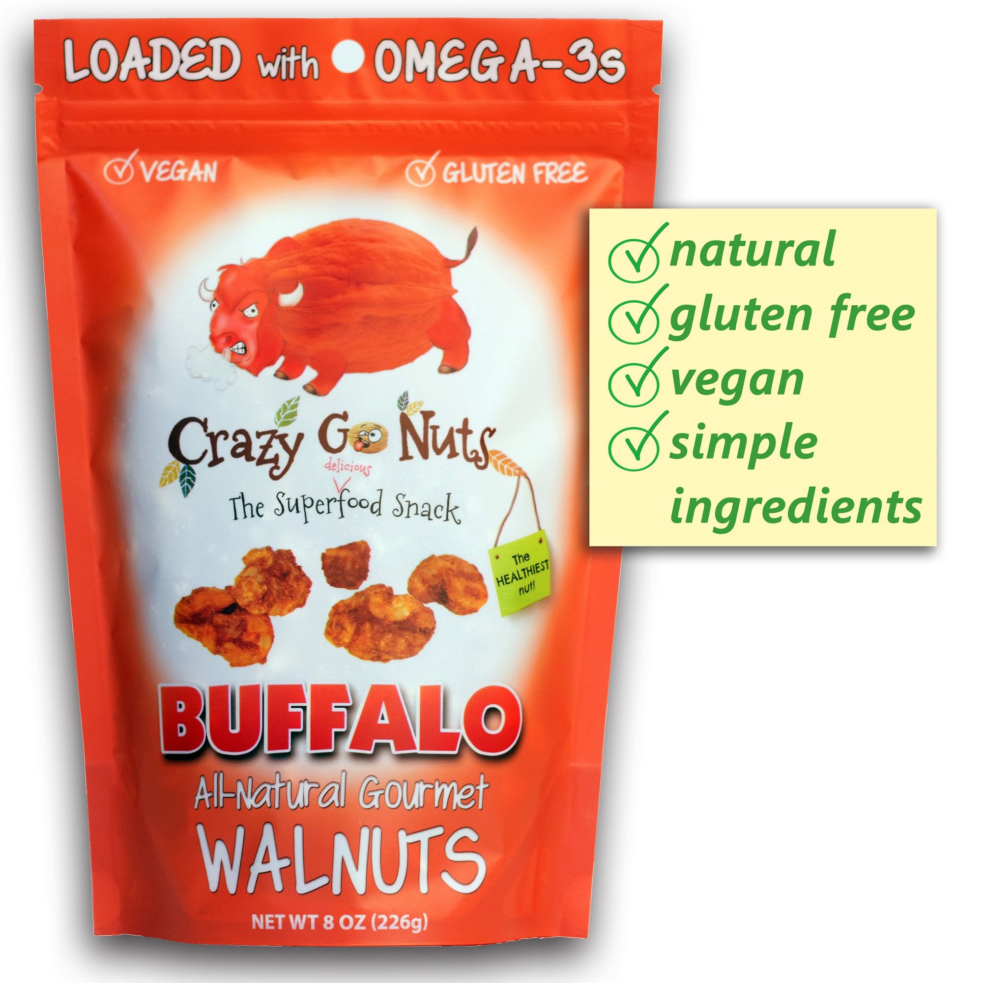 Crazy Go Nuts Flavored Walnuts & Healthy Snacks Gluten Free, Low Carb