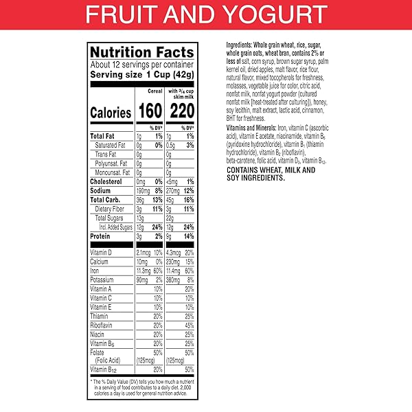 KELLOGG’S SPECIAL K BREAKFAST CEREAL FRUIT AND YOGURT, 17.9 OZ