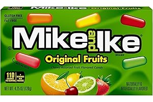 JUST BORN Mike and Ike Candy, Original Fruits, 4.25oz Theater Box, Pack of 12