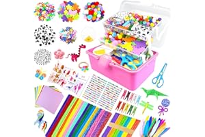 ZEIZHUBN 3000Pcs Arts and Crafts Supplies for Kids Craft Kits with Pipe Cleaners Crafting Supply All in 3 Layered Craft Box DIY Crafts for Kids Ages 4-8 8-12 Homeschool Supplies Toys Gifts for Girls & Boys