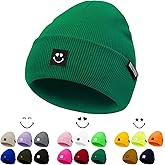 American Trends Beanie for Men Women Soft Winter Beanie Hat Cute Smiley Face Knit Hat Warm SmileyWorld®