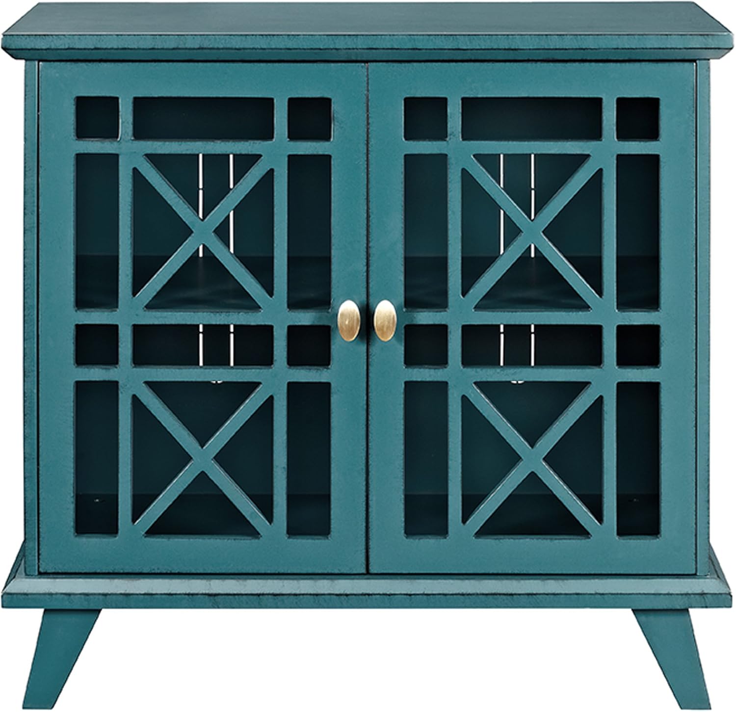 Walker Edison Furniture Company Wood Accent Buffet Sideboard Serving Storage Cabinet with Doors Entryway Kitchen Dining Console Living Room, 32 Inch, Blue: Kitchen & Dining