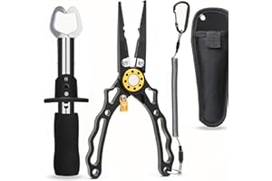 JOE CAST NEWPORT Multifunctional Fishing Pliers - Cuts Braided and Fluorocarbon Lines, Hook Remover, Split Ring Tool for Ocean, Fly, Ice Fishing - Gift for Fishermen