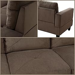 GlasFlength L Shaped Couch, Modular Sectional Sofa