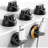 6-Pack Rotatable Cord Holder for Nightstand, LISEN 360°Rotating Magnetic Clips, No-Residue Strong Adhesive Cord Organizer for Desk, Phone Cord Holder for Home, Car, Office Desk Accessories